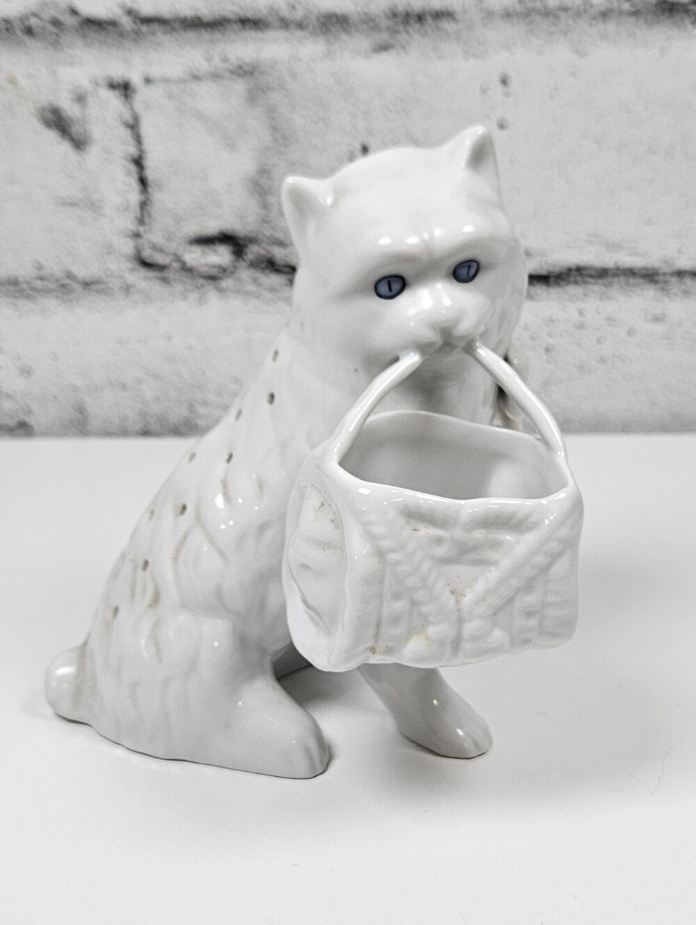 Vintage Vista Alegre Portugal Persian Cat Porcelain Toothpick Holder
